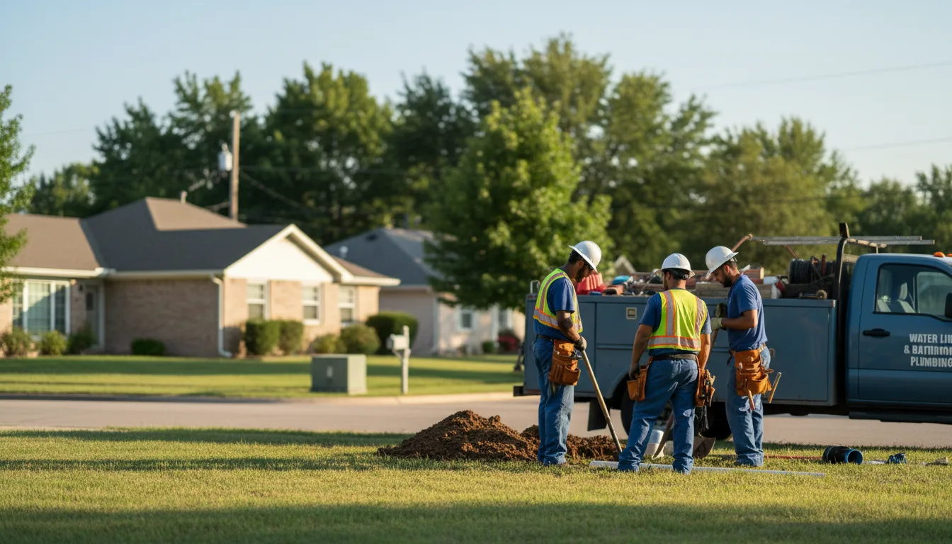 Residential water line and bathroom plumbing service in East Berkshire, VT